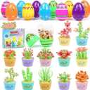 Easter Basket Stuffers Essentials, 12 Pcs Mini Animal Building Blocks with Easter Eggs, Building Blocks for Teens Kids Girls Boys Egg Hunt Prizes, Party Favors and Classroom Gifts (Easter - Flower B)