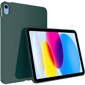 Callyue Slim Case for iPad 10th Generation 10.9 inch 2022, Ultra Thin Lightweight Matte Soft Flexible Frosted TPU Skin Bumper Back Cover Shell,Dark Night Green