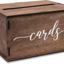 Wooden Wedding Card Box with Slot and Lid | Graduation Card Box for Party 2026 | Grad Gift Money Envelope Holder for Reception, Bridal Shower, Birthday, Retirement | Rustic Keepsake Decorations