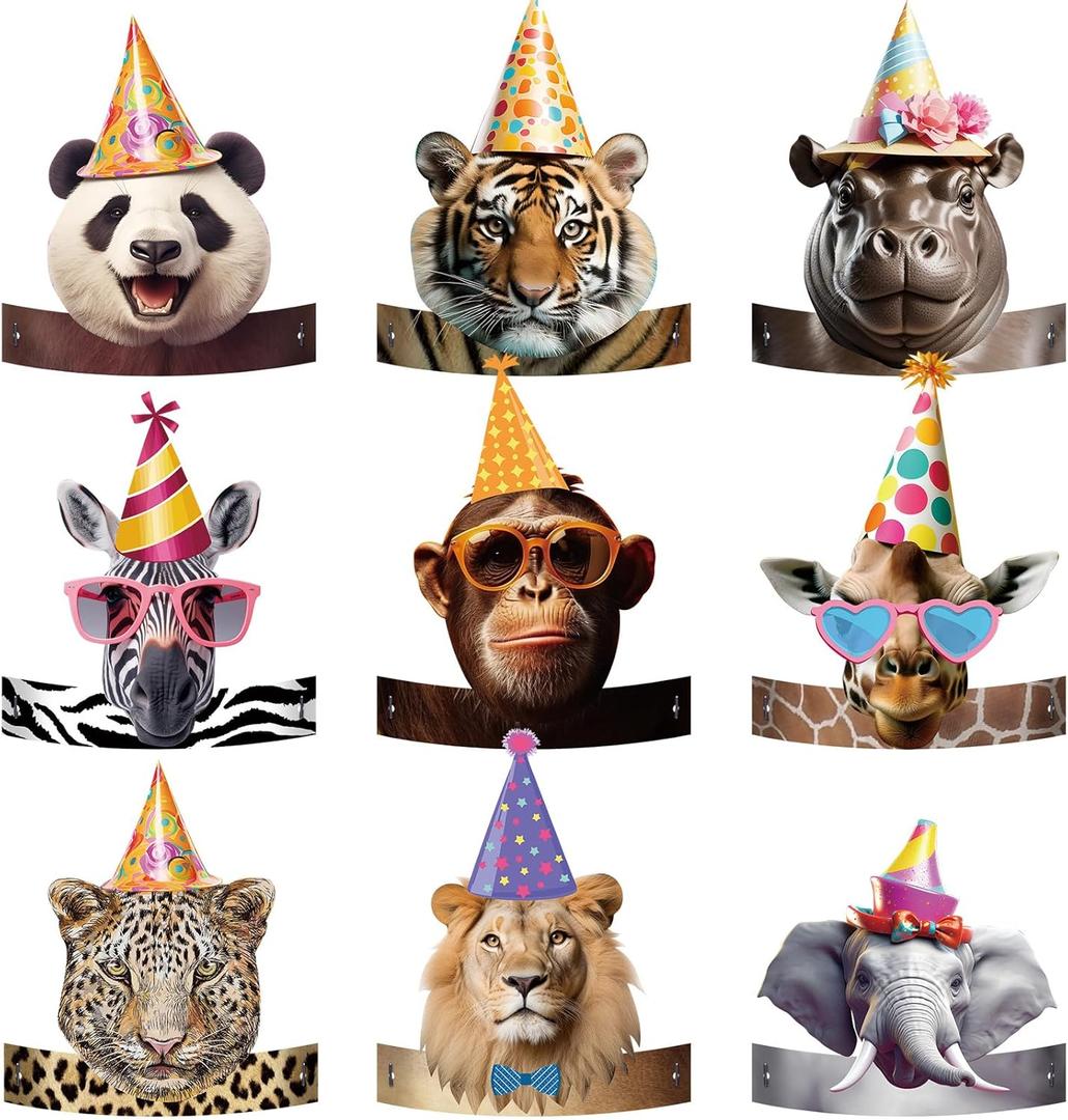 24 Pcs Party Hats for Kids Paper Headbands Crown for Boys Girls, Birthday Party Decoration Favors (Realistic Color)