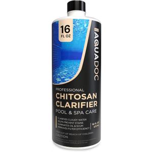 AquaDoc Chitosan Clarifier for Pools and Spas - 16 oz - Pool Clarifier for Inground and Above Ground Pools and Hot Tubs to Help Clear Cloudy Water and Support Filter Performance - Made in USA
