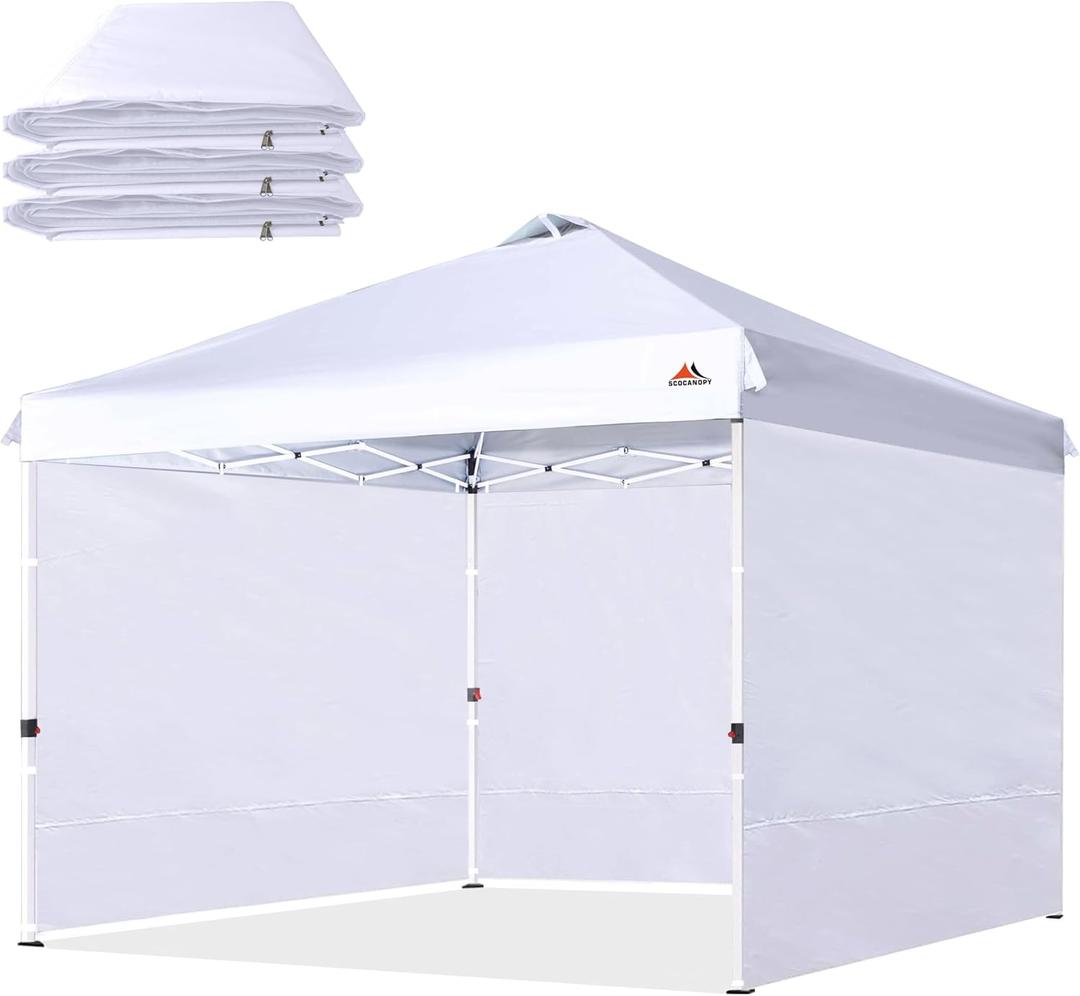 SCOCANOPY Sidewalls for 10x10 Canopy Frame, 3 Pack SunWalls Only,White