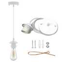 VTYXCTIGJ Industrial Mini Pendant Light Kit, Edison Retro Pendant, UL E26 Lamp Socket Vintage Pendant Light Cord, Mini Ceiling Hanging Light Fixtures, Adjustable Hanging Light Kit for Kitchen (White)