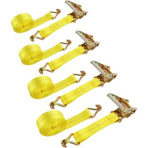 RHBLME Ratchet Straps Heavy Duty Pack of 4, 2 Inch Ratchet Straps with Double J Hook, 16.4 Ft Tie Down Straps for Securing and Moving Cargo, Motorcycles, 10000 LBS Break Strength
