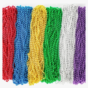 144 Pcs Mardi Gras Beads Bulk, 33 Inch 7mm Carnival Beaded Necklaces Decorations For Mardi Gras Festivals, Mardi Gras Parades, Night Club Dress-up Events Party Costume