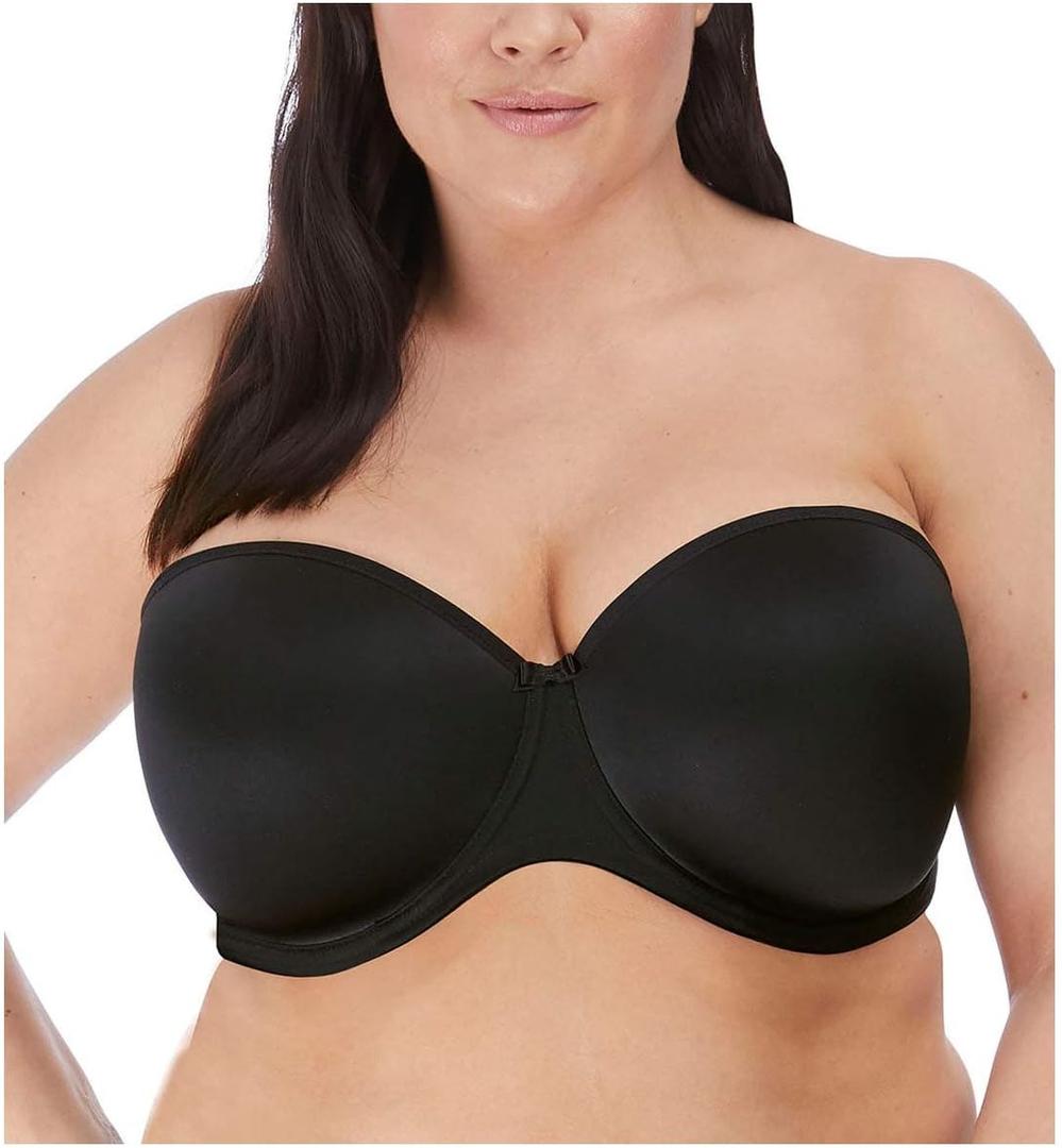 Elomi Women's Smooth Underwire Strapless Bra (34J, Black)