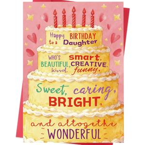 3 x Daughter Birthday Card – Funny Birthday Card Gift for Daughter from Mom and Dad