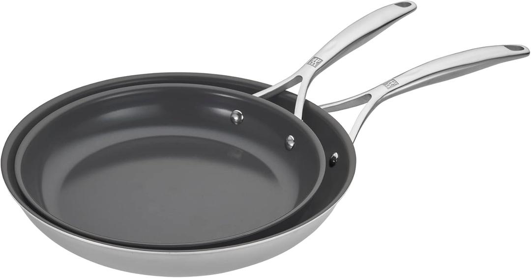 ZWILLING Energy Plus 2-pc Stainless Steel Ceramic Nonstick 10-in & 12-in Fry Pan Set ZWILLING Energy Plus 2-pc Stainless Steel Ceramic Nonstick 10-in & 12-in Fry Pan Set