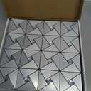 Art3d 10-Sheet Peel and Stick Backsplash Metal Mosaic Tiles for Kitchen Wall Decor, Stick on Aluminum Composite Tiles Stikers, Silver Windmill Puzzle Glass Mixed