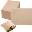 2 x Paper Sandwich Bags - 100 Pack 7.87 x 5.9 Inches Paper Snack Bags, Pastry Bags for Baked Goods, Greaseproof Donut Bags & Cookie Sleeves for Homemade Cookies, Treats and Party Use