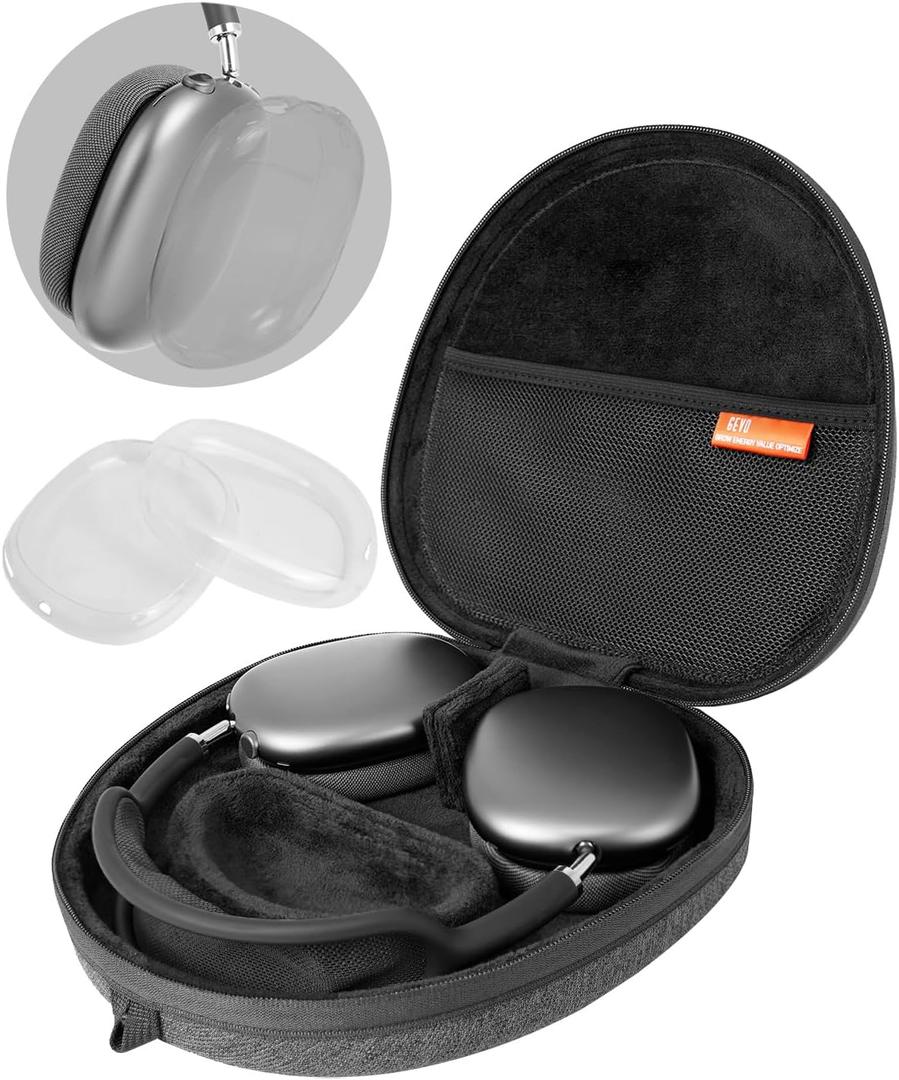 Travel Case for Apple AirPods Max - Portable Hard Carrying Bag with TPU Case Cover for Air Pod Max Headphones - Protective Kit Support Sleep Mode (Dark Gray)