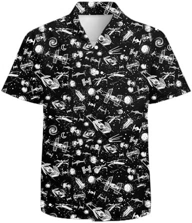 Mens Funny Hawaiian Shirts 3D Graphic Button Down Short Sleeve Tropical Holiday Beach Aloha Shirt L