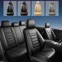 Fit Frontier Car Seat Covers (5 Seats Full Set) Compatible with Nissan Frontier 2009-2024 2025 2026 - Full Coverage Breathable Leather, Airbag Compatible, Waterproof & All-Weather,Black