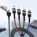 3M/10Ft 6 in 1 Multi USB Universal Phone Charging CableUSB A/Type C to Lightning*2+Type C+Micro USB Nylon Braided Sync Charger Cord Adapter for Android/iPhone/iOS/Samsung/Huawei-Uber Signs for Car