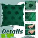 St. Patrick's Day Shamrock Pillow Covers 18x18 Set of 2, Soft Plush Green Clover Decorative Throw Pillowcases for Sofa Couch Living Room Bedroom Irish Holiday or Home Decor