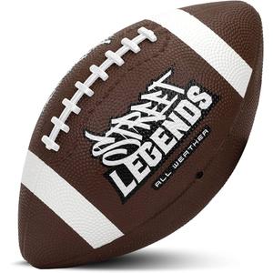 Street Legends Youth Football for Kids: Size 7 Rubber Football for Training, Practicing, Recreational Play- Kids Football (Brown/White)