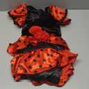 ReliBeauty Girls Flamenco Costume Spanish Dancer Skirt Kids Halloween Fancy Dress with Red Flower (5/120)