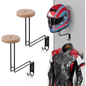Motorcycle Helmet Holder Wall Mount, 2 Pack Motorcycle Helmet Rack - Motorcycle Accessories Organizer for Entryway or Garage