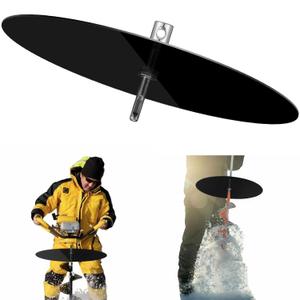 Ice Auger Drill Attachment Ice Fishing Gear Accessories with 11.8 Inch Fishing Adapter Disc Stainless Steel Adapter Fits 1/2 Inch and Above Drill Bit for Outdoor Fish Attachment