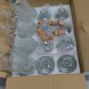 12 Pack 6oz Glass Bottles with Cork Stoppers, 200ml Clear Glass Liquor Bottles with 4 Vintage Patterns, Refillable Whiskey Bottles for Wine, Oil, Vinegar, Kombucha, Wedding Favors