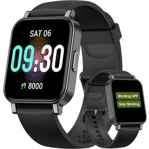 Pedometer Watch Senior Friendly No App/Phone Required, Waterproof Fitness Tracker Watch with Step Counter Calories/Sleep Tracker for Walking Running for Men Women (Black)