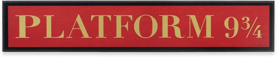 Harry Potter Platform 9 3/4 Wood Wall Decor - Fun Harry Potter Sign for Bedroom or Movie Room (Red)