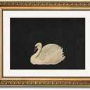 VIYYIEA Gold Framed Wall Art Canvas Print Home Decor Vintage Swan Decoration Grace Swan Art Painting Pictures Rustic Bathroom Wall Decor Animal Farmhouse Artwork for Living Room Bedroom Office 11x14in