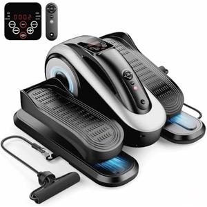 LVPIMAN Under Desk Elliptical Machine,Electric Leg Exerciser for Seniors,12 Adjustable Speeds&12 Modes with Remote Control,Elastic Rope,Manual&Auto Mode for Home Office