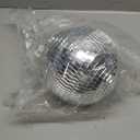 Suwimut Mirror Disco Ball, 8 Inch Cool and Fun Large Silver Hanging Disco Ball with Hanging Ring, Reflects Light, Party Favor, Christmas New Year Wedding Decor Festival Stage Prop