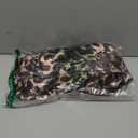 WDIRARA Men's Satin Leopard Lapel Neck Button Down Long Sleeve Top and Pants 2 Piece Pajama Set (Large, Khaki)