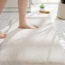 MINIDEAR Bathroom Rugs 36x24 Beige - Thick Memory Foam Bath Mat, Ultra Soft & Plush Fluffy, Non-Slip, Quick Dry, Absorbent Washable Floor Microfiber Mat for Tub, Home Decor Accessories