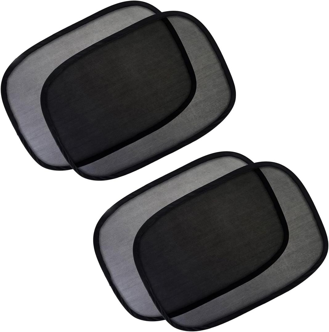 Car Window Shades, 4 PCS Baby Side Window Covers, Sun Protection and Sun Shade Blocker, Glare Shield Protection, 21" x 14" Mesh Car Shade (Black)