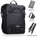 Rhinowalk Motorcycle Tail Bag 20L Motor Travel Luggage Waterproof Motorbike Rear Rack Trunk Storage Bag - Black