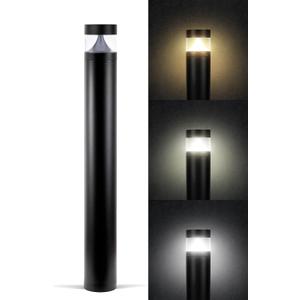 LED Bollard Landscape Light 4.7" Diameter, 10W, 39" Height, 3CCT 3000K/4000K/5000K, 120-277V Outdoor Pathway & Garden Light, IP65 Waterproof, for Driveways & Commercial Landscape