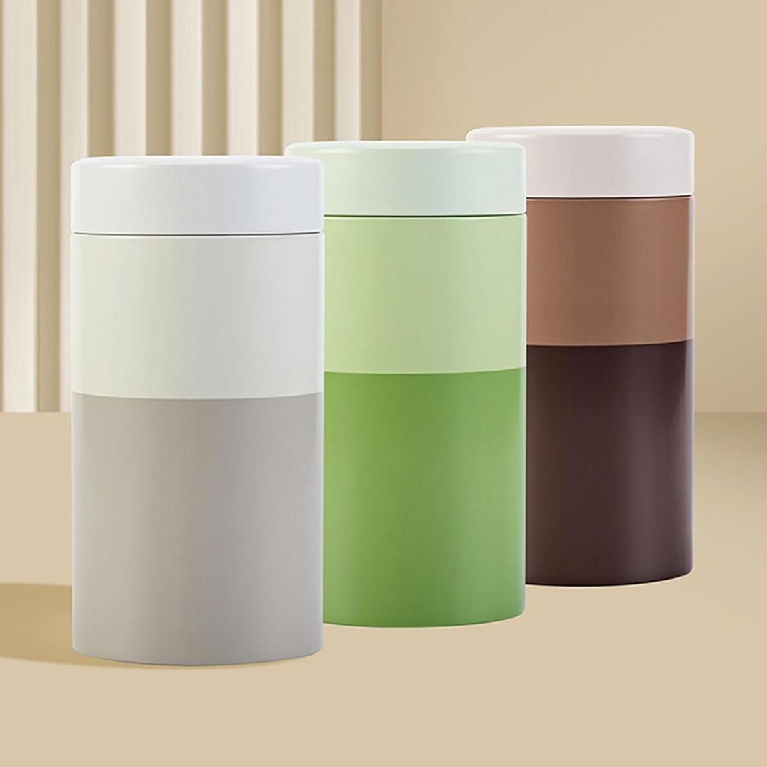 Multipurpose Tin Tea Canister Chinese Round Storage Container for Loose Airtights Lid Unique Round Storage Container Multipurpose Tea Set of 3