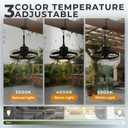 ZeboZap 16" Outdoor Ceiling Fan with Lights, IP65 WaterProof with for Patios, Canopy, Gazebo, and Pergola. Plug in Caged Fan with Remote Control, Quick Strap-On Installation | 3 Lights 6-Speeds fan, Medium