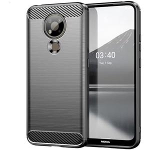 Sidande Case for Nokia 3.4 Case, Ultra Slim Phone Cover with Shock-Absorption Carbon Fiber TPU Rubber Protective Cases for Nokia 3.4 Black