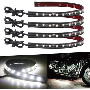 Keiurot 12V Led Light Strip 32CM Waterproof White Led Strip Lights for Cars Motorcycles Golf Cart Interior & Exterior Marine Boat 12V 5050 18SMD,Pack of 4