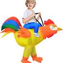 Stegosaurus Inflatable Chicken Costume Kids Halloween Blow Up Costumes Ride On Rooster Costume Funny Costumes for Boys Girls Cosplay Party