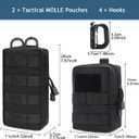 MUCHER 2 Pack Molle Pouches Tactical Pouches EDC Pouch Organizer Molle Bag Utility Pouch with 4 Carabiners for Outdoor Hiking Hunting Camping Training