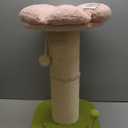 PEQULTI Flower Cat Scratching Post, Small Cat Tree, Scratcher for Indoor Cats with Super Thick Scratching Post [Dia=5.5''], Removable Flower Bed, Cat Scratch Post with Spring Ball, Pink