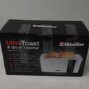 Mueller UltraToast Full Stainless Steel Toaster 4 Slice, Long Extra-Wide Slots for Bagels and Waffles, 6 Browning Levels, LED Display, Cancel/Defrost/Reheat Functions & Removable Tray, Kitchen Gadgets