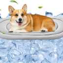Pet Dog Cooling Mat 35x19 Reversible Cooling Pad for Dogs and Cats, Comfort Ice Silk Cotton Summer Dog Bed Outdoor Indoor Washable, Ideal for Kennel Sofa Floor Car Seats