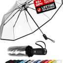 REPEL Windproof Travel Umbrella - Compact & Withstands Winds up to 85MPH , Strongest Premium Auto Folding Umbrella for Rain and Sun - Durable, Light & Portable for Women & Men , Fits Backpack & Cars