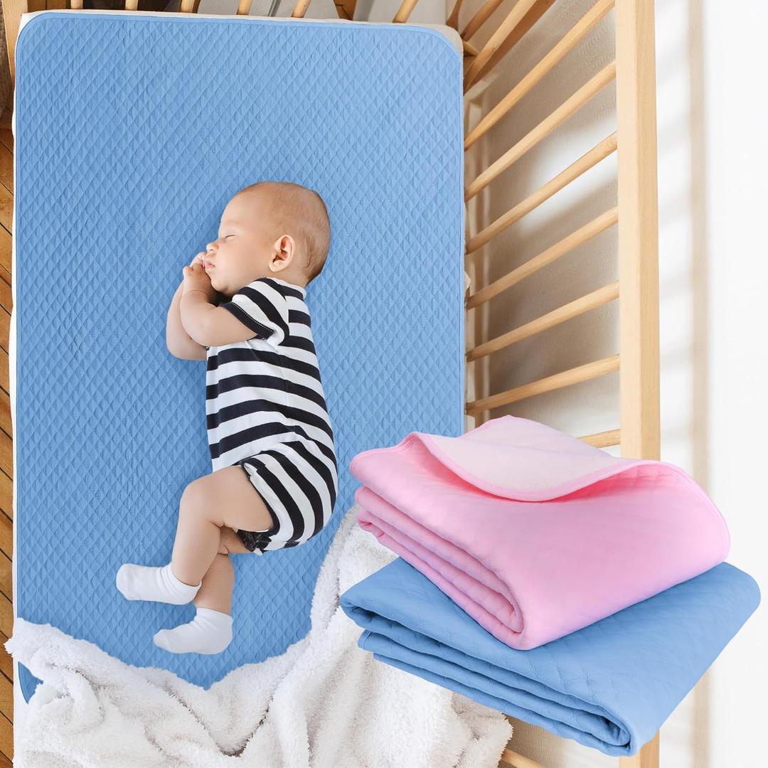 [Upgrade] CLOVERCAT 2 Pack Large Size 35x27” Bed Pads Washable Waterproof Mattress Protector, Reusable Incontinence Pee Pads for Bed Wetting Toddlers, Adults, Elderly, Women or Kids, Children