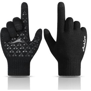 2 x Achiou Winter Gloves, Glove for Men Women, Upgraded Touch Screen Texting Warm Running with Thermal Soft Knit Lining, Medium