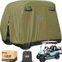 10L0L Passenger Golf Cart Cover Fits for Yamaha EZGO Club Car, 420D Waterproof Durable Polyester Golf Cart Cover with Three Zipper Doors Windproof Sunproof - Black/Army Green/Sliver  L- For 2/2+2/4 Passenger Cart