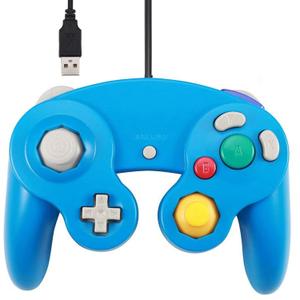 Arrocent GC Controller, Replacement for Gamecube Controller, Compatible with Wired USB Game Cube Controller/PC Windows 7 8 10 PC (Blue)