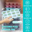 12x1.5oz Baby Food Freezer Tray with Clip Lid Light Green | Food Grade Silicone Storage Containers for Purees & Vegetables