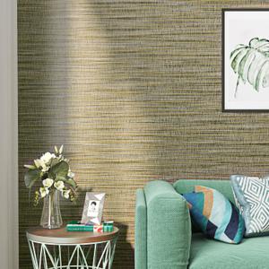 FunStick 24"x200" Grasscloth Peel and Stick Wallpaper Textured Brown Fabric Linen Wall Paper Roll Self Adhesive Removable Faux Grasscloth Contact Paper for Bathroom Bedroom Accent Wall Cabinet Drawers
